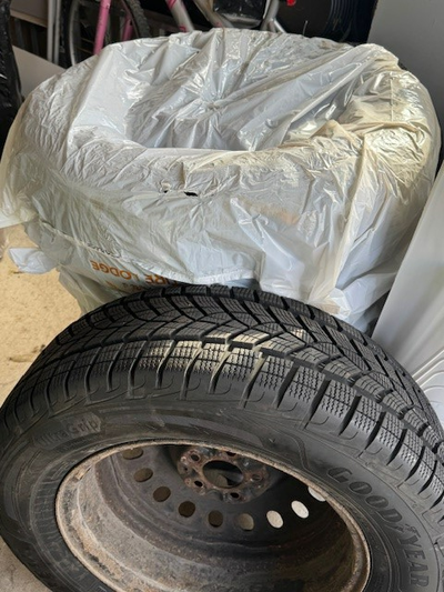 Selling a set of winter tires on steel rims, used for only one winter after upgrading to a new vehic...