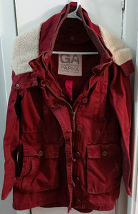 GARAGE All Season Parka w/hood + removable Sherpa Lining, size M