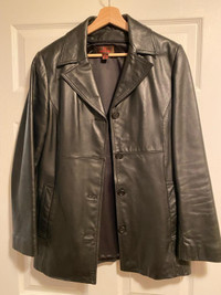 Danier Black Leather Jacket with liner