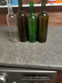 GREEN  & CLEAR USED WINE BOTTLES