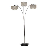 11-004 Floor Lamp With 3 Chandeliers In Nickel Finish And Base