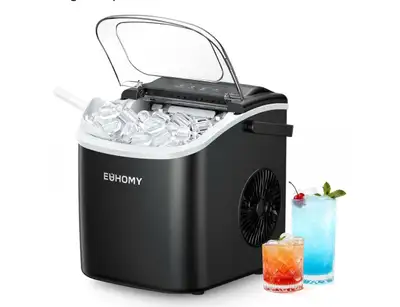 EUHOMY Countertop Ice Maker Machine with Handle, 26lbs in 24Hrs, View more