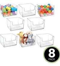 Brand New mDesign Plastic Large Home Storage Organizer Bins 8 Pk