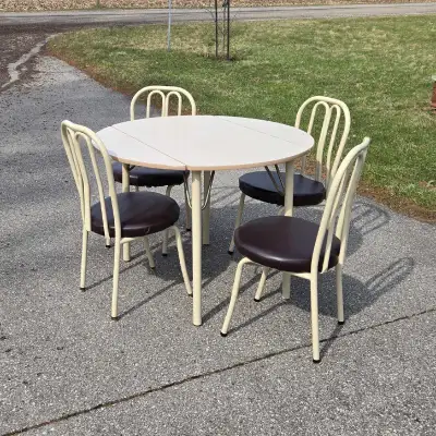 Retro Drop Leaf Table w Four Chairs, View more