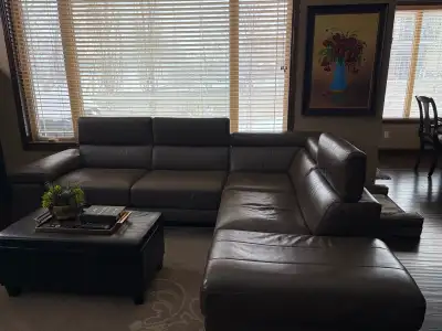  Natuzzi Leather Sectional, View more