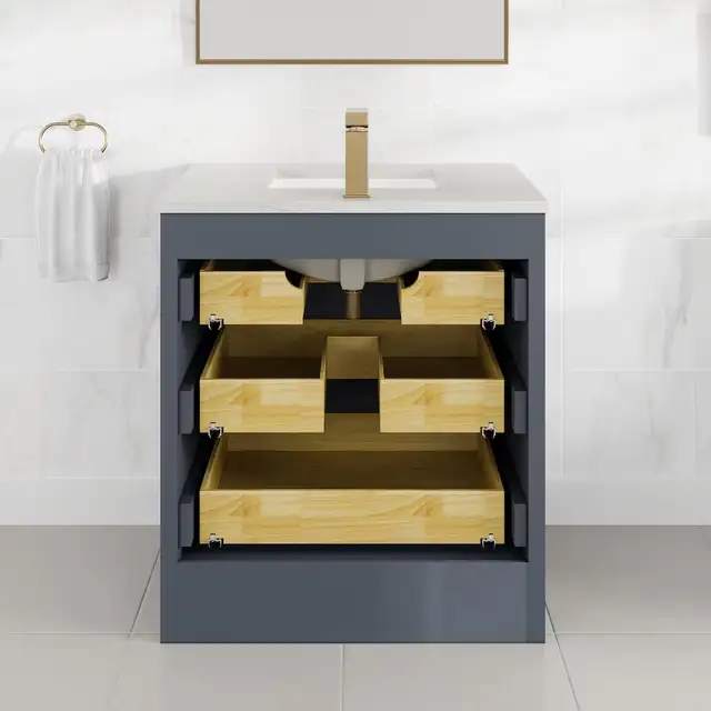BRAND NEW 30”W Bath Vanity with Carrara Quartz Top in Cabinets & Countertops in Oakville / Halton Region - Image 9
