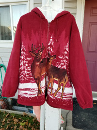 Women's Deer Sherpa Fleece Jacket, XXL