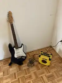 Guitare électrique et petit ampli