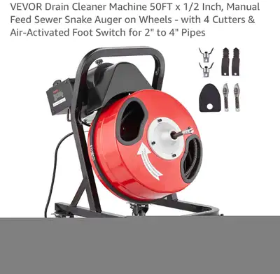  Drain cleaner auger 50 foot snake , View more