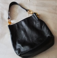 NEW Designer Jean-Pierre Klifa black leather bucket handbag