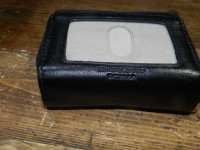 Wallet Card Holder, Black, Leather Exterior
