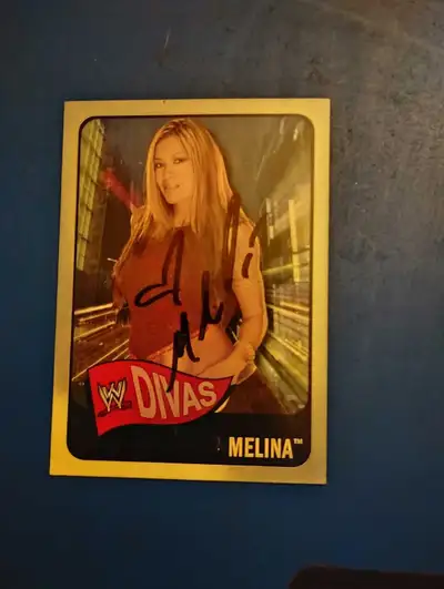 autographed Melina wrestling card, View more
