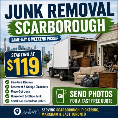  Junk Removal Scarborough – Starting at $119, View more
