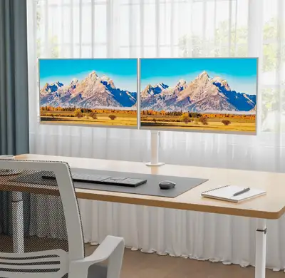 Brand New in Box! BONTEC Dual Monitor Mount for 13-27" LCD LED PC Screens, VESA 75/100, Height Adjus...