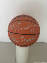 Wilt  Chamberlain and Kareem Abdul-Jabbar basketball signed