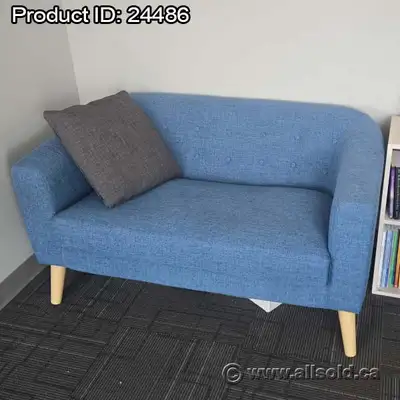 Blue Sofa Chair w/ Blonde Wood Legs, View more