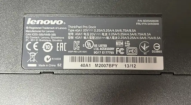 Lenovo ThinkPad Pro Dock 40A1 + 65W Adapter in Laptop Accessories in City of Toronto - Image 5
