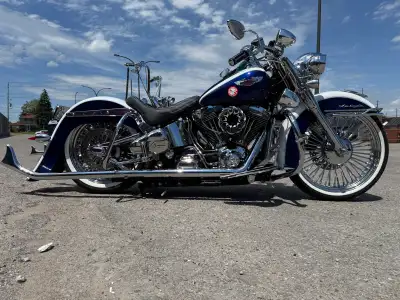 Harley Davidson Softail Deluxe Full Cholo Legend Air Ride w/ Hog Foot Center Stand Extended Fender f...