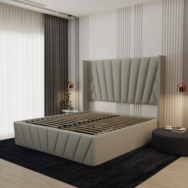 Velvet Storage Bed | Winter Sale ❄️ in Beds & Mattresses in Peterborough - Image 5