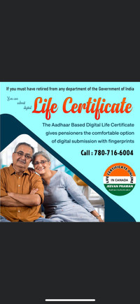 Life Certificate for Indian pension holders 
