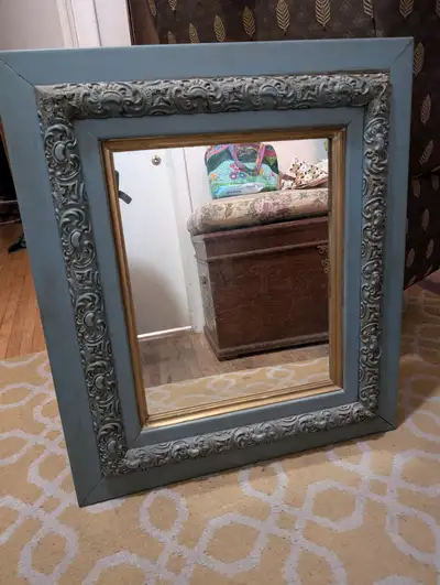 Large Turquoise Wood Mirror, View more