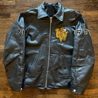 Vintage 1971 UNIVERSITY OF WATERLOO UW  LEATHER VARSITY JACKET