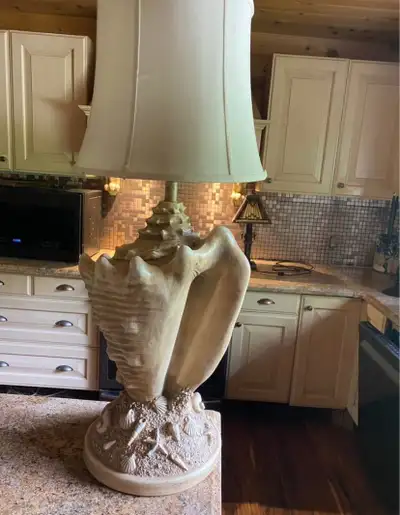 BIG Vintage 36” high shell lamp. Works great, View more
