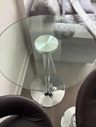 glass bistro bar table adjustable, View more
