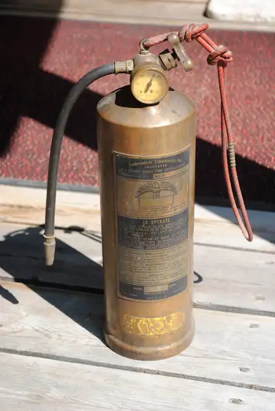 Antique Brass Fire Extinguisher, View more