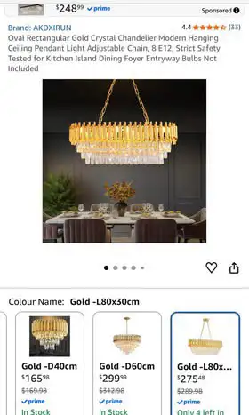 AKDXIRUN Gold-Plated Oval Crystal Chandelier