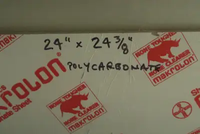 1/4" Poly-carbonate sheet 24" x 24-3/8" Protective plastic sheet on both side keeping the poly-carbo...