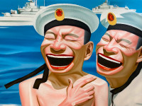 Oil painting - Smiling faces series - Yue Minjun reproduction