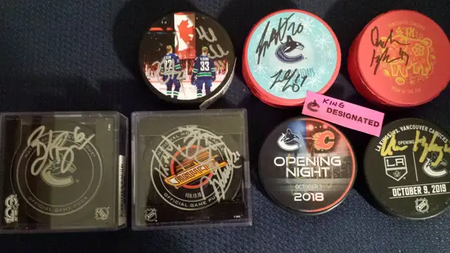 Vancouver Canucks autograph items Hughes Pettersson Sedin Boeser in Arts & Collectibles in Downtown-West End - Image 2