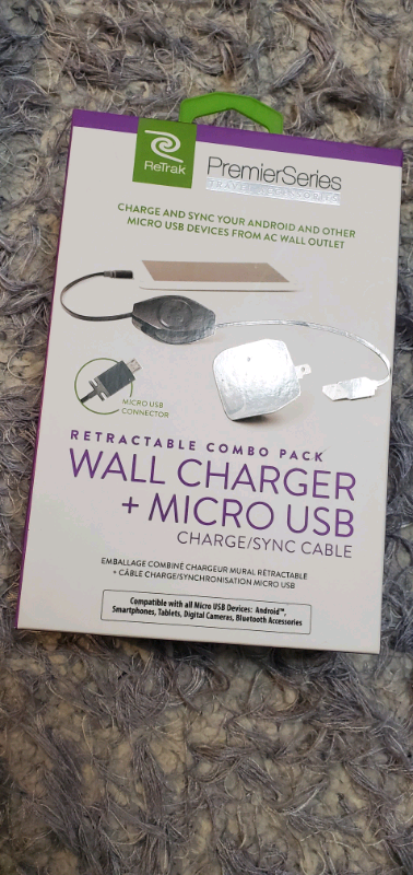 ReTrak Wall charger + Micro USB cable, View more