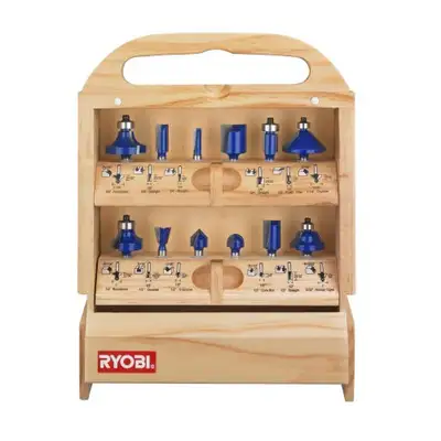 NEW Never Used, Factory Packaged RYOBI 12 Piece Wood Crafters Router Bit Set Fits all major brand ha...