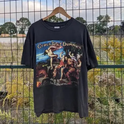 Rare Big graphic, double sided with lyrics on back 1994 “God Shuffled His Feet” Single stitched Perf...