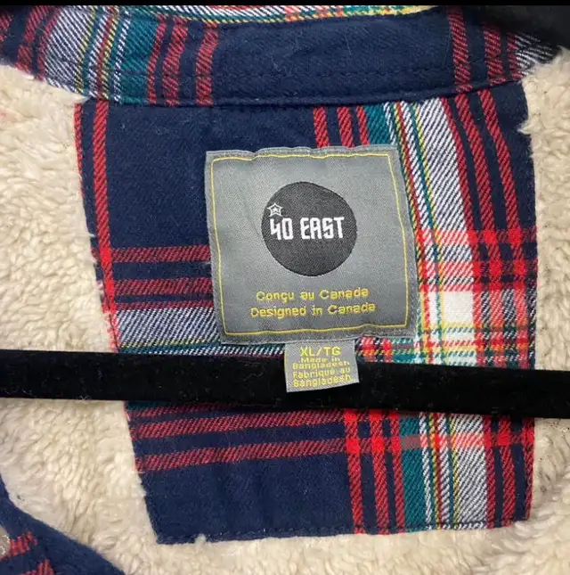 40 EAST - Men's Sherpa Lined Flannel Shirt Jacket (Size:XL) in Men's in City of Montréal - Image 5