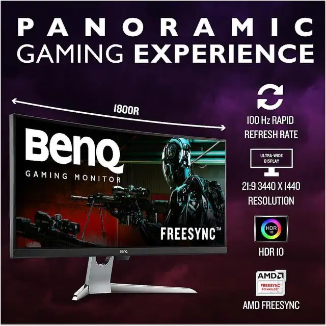 BenQ 35" Ultrawide Curved 3440x1440 USB-C Gaming Monitor-EX3501R in Monitors in City of Montréal - Image 10
