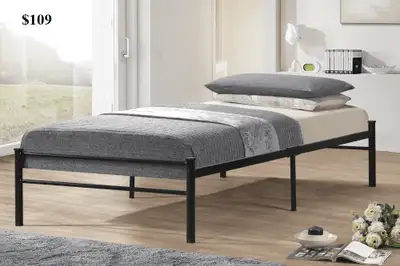 BED INCLUDES METAL SLATS, CENTRE SUPPORT AND STRONG METAL FRAME. NO BOX SPRING REQUIRED. INFORMATION...
