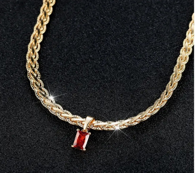 necklace red and black stone - New- Unisex gem can be removed in Jewellery & Watches in Ottawa