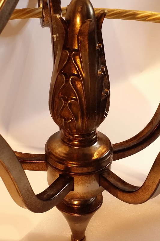 Large Chandelier Cordoban Bronze Parchment Glass in Indoor Lighting & Fans in Trenton - Image 3