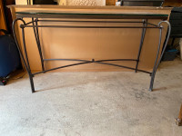 Glass top sofa table