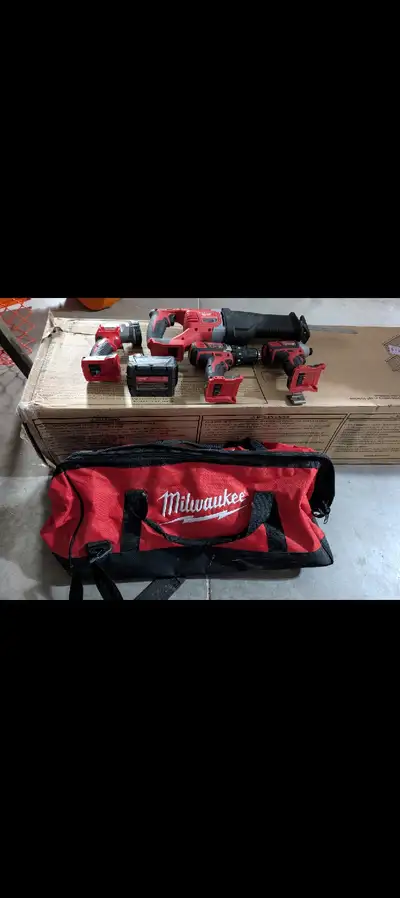 11 Piece Milwaukee M18 Cordless Power Tools & 3 Batteries, View more