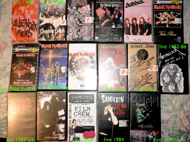 FS Metal Punk Goth VHS Iron Maiden Dokken Metallica Wasp Samhain in CDs, DVDs & Blu-ray in Edmonton