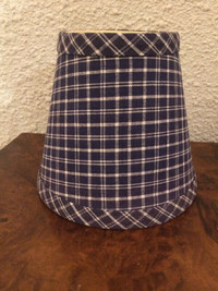 Six Miniature Plaid Clip On Lamp Shades