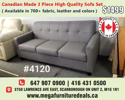 Canadian made sofas are very high quality. They last for years and years. This can be made separatel...