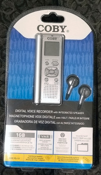 COBY CXR190-1G Digital Voice Recorder with Integrated Speaker