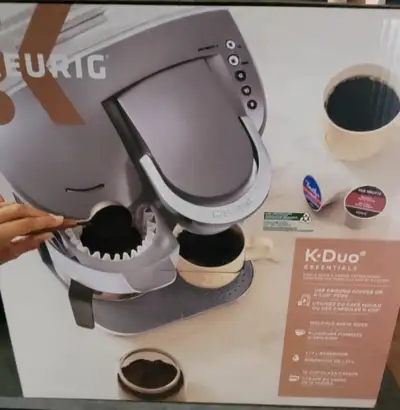 BRAND NEW IN SEALED BOX. Keurig K-Duo Essentials Single Serve & Carafe Coffee Maker. Can use ground...