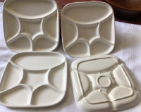 Set 4 ceramic fondue plates -<Japan