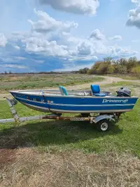 14ft Pricecraft aluminum boat, trailer and 9.9hp Nissan motor